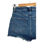 American Eagle  Shorts Womens 4 Blue Denim Mom Short High Rise Frayed Hem Stretch Photo 8