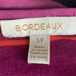 Bordeaux  Striped Chiffon Back Long Sleeve Top Photo 3