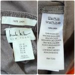 Nicole Miller New Linen Boho Pocket Front Slit Pant Size Medium 26.5 Inch Inseam Photo 10