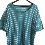 Hasting & Smith Women Top 2X Green Striped Cotton Casual Relaxed Vacay Comfort Photo 5