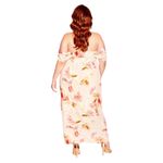 City Chic NWT Floral Print Draped Shoulders Maxi Dress in Petal Rose Pink Rose Photo 2