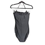 J Crew Ruched one piece black swim suit size 6 Photo 2