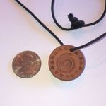 Vintage Terracotta Sun Tribal Pendant Black Cord Boho Necklace Photo 3