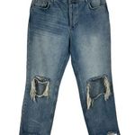 We The Free Free People SZ 29 Maggie Straight Crop Jeans Distressed Button-Fly Photo 0