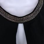 Maje  Top Womens 1 US S Black Silk Draped Faux Wrap Sleeveless Embellished Neck Photo 6