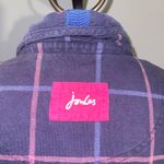 Joules Navy Pink Checkered thick shirt sweatshirt corduroy elbow patch pullover Blue Size 10 Photo 3