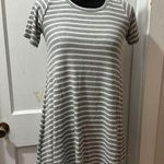 Newbury Kustom  Grey and White Ribbed Short Sleeve Top in S Photo 0
