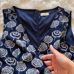 Maison Jules Women’s Navy Blue Umbrella Preppy Sun V Neck Dress Size Medium Photo 5
