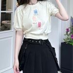 ZARA Cream Butter Yellow Little Monster Tshirt Photo 1