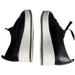 Karl Lagerfeld Black Leather Sneakers Bali Platform Lace Up Size 7.5 Photo 4