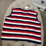 Vintage Striped Sleeveless Patriotic Sweater‎ Red Size 3X Photo 4
