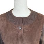 Talbots  pure Italian merino wool and leather button down jacket women's size M Photo 4