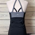 Athleta Heather Grey & White Striped Athletic Bra Tank Top Photo 3