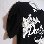Francesca's June & Hudson Black Darling 3D Lace Floral Boxy Tee Size Small Photo 1