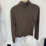 Liz Claiborne Crazy Horse Chocolate Cable Knit Turtleneck Sweater Women's Medium Brown Photo 3