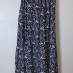 Freedom Fashions vintage blue floral button down maxi skirt Size M Photo 4