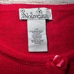 VTG 90s Christmas Cardigan Sweater Red Penguins Sequins Holiday Womens L Festive Size L Photo 4