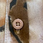 Pure by Ulla Popken Organic Cotton Button Down Shirt Asymmetrical Marbled 28/30 Brown Photo 2