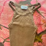 Aritzia denim forum the jane ribbed racerback cotton tank top tan brown fluent Photo 4