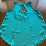 Xhilaration Blue Embellished Sleeveless Tank Top Photo 3