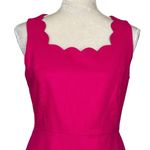 J.Crew  Scalloped Basketweave Square Neck Dress Women’s Size 6 Pink Cotton Photo 3
