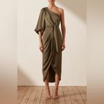 Shona joy  Luxe Tie Front One Shoulder Dress in Pine AU6/US2 Photo 14