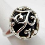 Onyx BARSE Sterling Silver Filigree Overlay Ring Photo 0