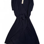 White House | Black Market NEW WHBM Dress Medium Blue Polyester Spandex Slit Back Photo 0