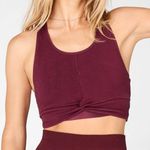 Fabletics Port Wine Kingsley Front Knot Seamless Bra Photo 0