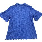 Banana Republic Short Bell Sleeve Blue Lace Top Women's Size Small Open Lace Photo 5