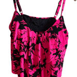 Aqua Green  Women's Plus Size Pink Tropical Floral Tankini Top - Size 1X - NWT Photo 0