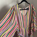 Eloquii Elements Plus Size Dress Striped Kimono Shark Bite Hem Midi Dress Sz 14 Photo 4