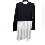 SheIn Women’s Size 12 Black White Contrast Hem Layered Long Sleeve High Low Top Modest Photo 2