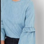 Gap for Good Chambray Top Ruffle Bell Sleeve Photo 1