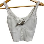 For Love & Lemons pointelle cream bow cropped top size Large Photo 0