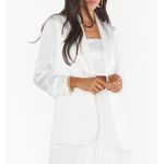 Show Me Your Mumu Felix Blazer in Ivory Luxe Satin XS Photo 1
