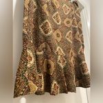 Loft VTG Ann Taylor Brown Medallion Print Mid-Length Skirt With Ruffle Hem - 8 Photo 13