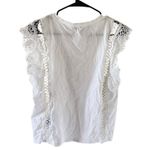 Sandro Paris White Lace Trim Womens Blouse Photo 7