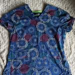 Print Scrub Top Blue Size M Photo 0