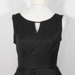 XOXO Vintage Y2K  Black Peplum Pencil Dress Keyhole Neck Size 7/8 Corporate Goth Photo 2