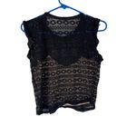 ZARA WB Collection Women's Size Medium Black Lace Sleeveless Grunge Top Photo 3