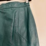 VTG Women's Sz: 8 Aqua Blue Split Hem Leather Pencil Skirt. Snap & Zip Closure. Photo 6