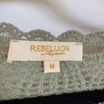 Rebellion Sage Green Open Knit Witchy Boho Flare Sleeve Beachy Top Forest Fairy Medium Photo 4
