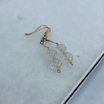 Vintage dangle drop faceted globe pierced earrings. Gold Photo 2