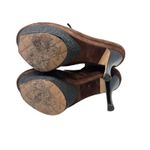 L.A.M.B. Pier Booties Suede Shearling Platform Boots High Heels Brown Size US‎ 8 Photo 11