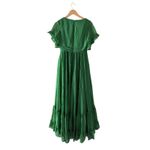 Mac Duggal  Dress Size 6 Butterfly Ruffle Trimmed Sleeve Wrap Over Flowy Gown Photo 3