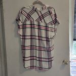 Como vintage  White and Blue Plaid Button-Down Shirt Photo 2
