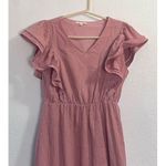 Tea N Rose  blush tiered Peasant, Cottage, Midi Dress S Photo 1
