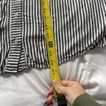 Loft Shirt Blouse Womens 2XL Grey White Striped Long Sleeve Button Up Top V Neck Gray Size XXL Photo 5