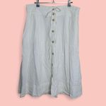 A New Day Cutesy summer White button down linen midi skirt Photo 1